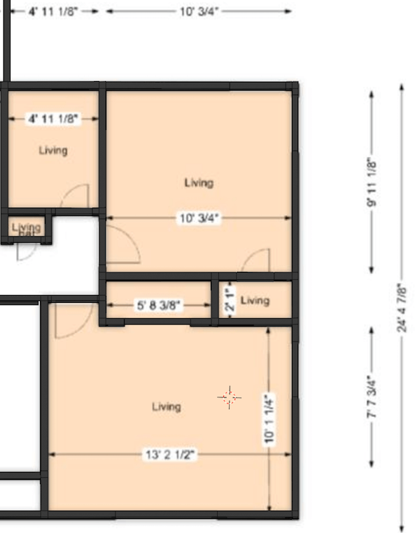 Floorplan with 2D walls