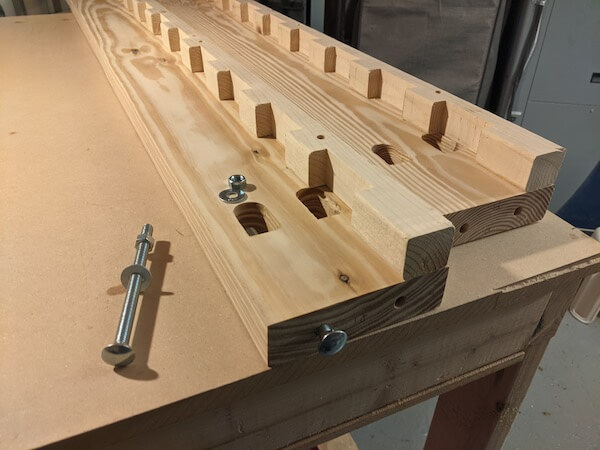Side rail pieces with hardward