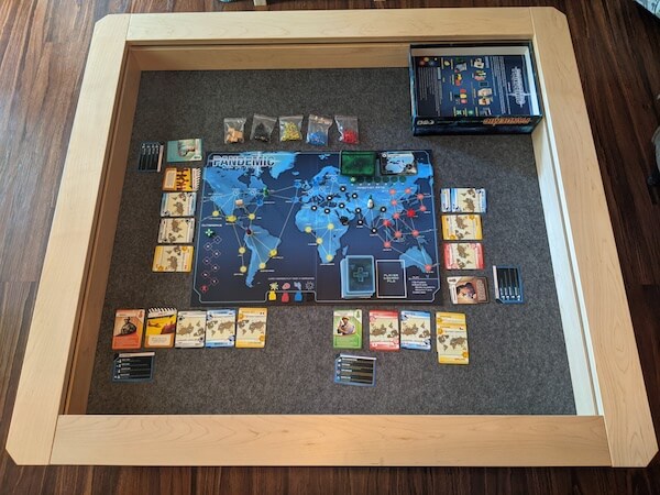 Pandemic board game setup